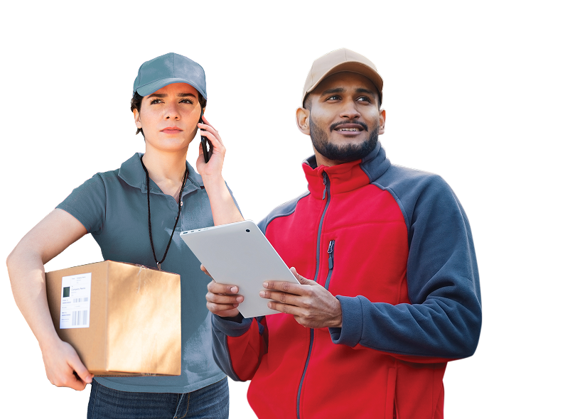 Image of two delivery drivers